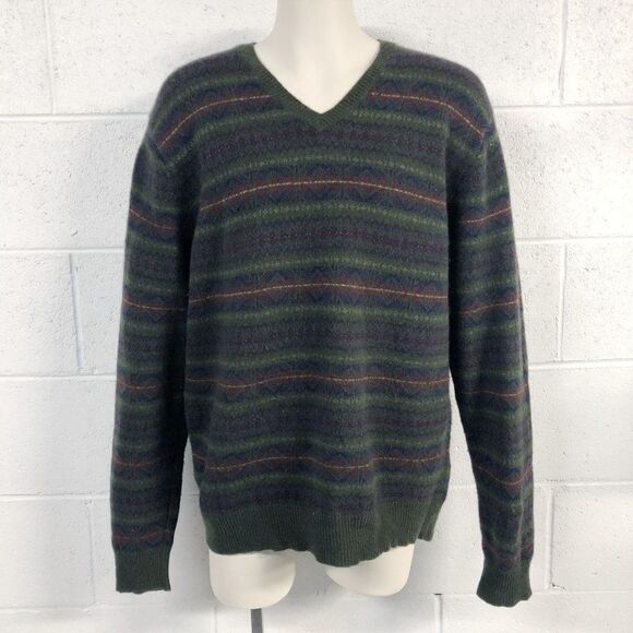 Mens Polo Golf Ralph Lauren Stripe Wool V Neck Swe